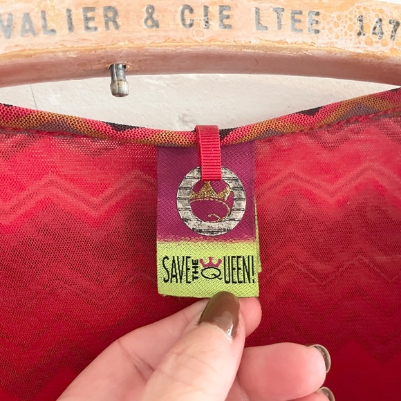 Vintage Y2K Save the Queen Crop Cardigan Babydoll Mod Tie-front Designer Sz L - Picture 2 of 11